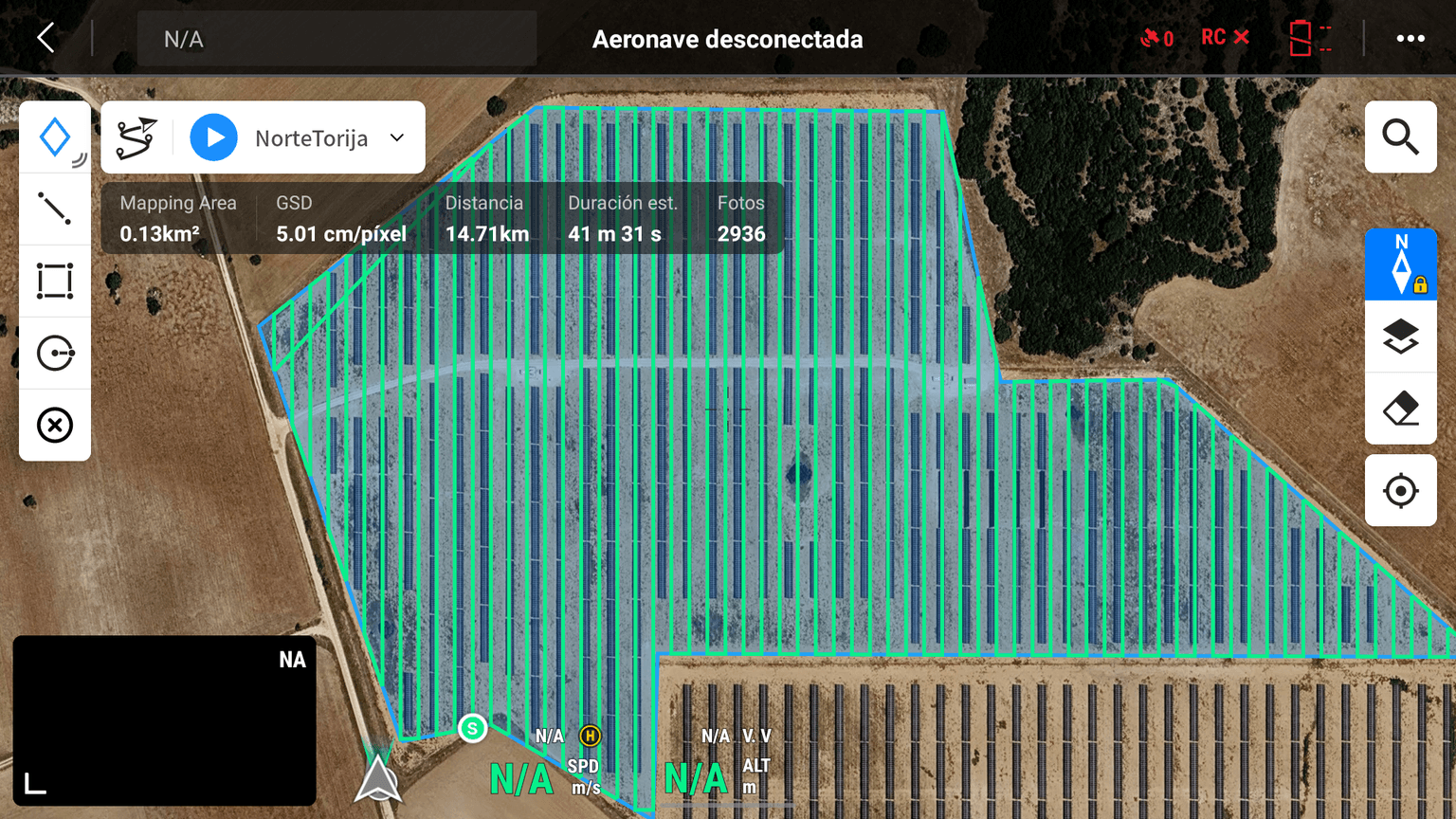 DJI planned flight view